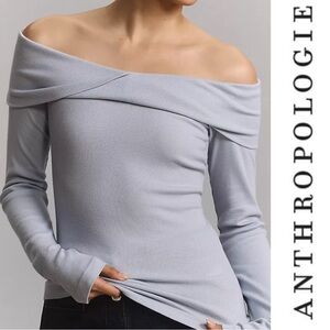 Pilcro x Anthropologie | Off-The-Shoulder Long-Sleeve Top | Size Small